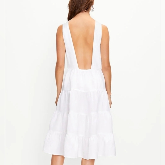 LOFT Dresses & Skirts - LOFT Beach Open Back Tiered Midi Summer  Dress Size Small